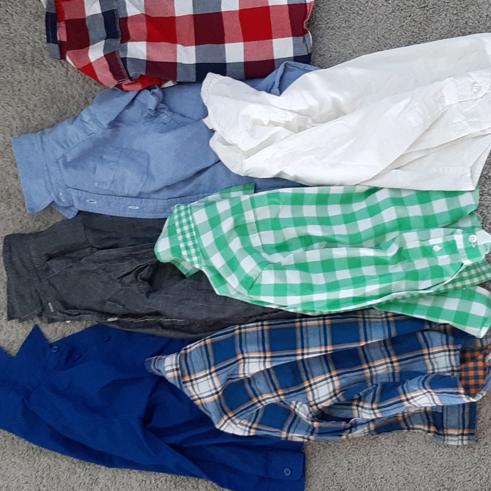 A bundle of boys church button up shirts